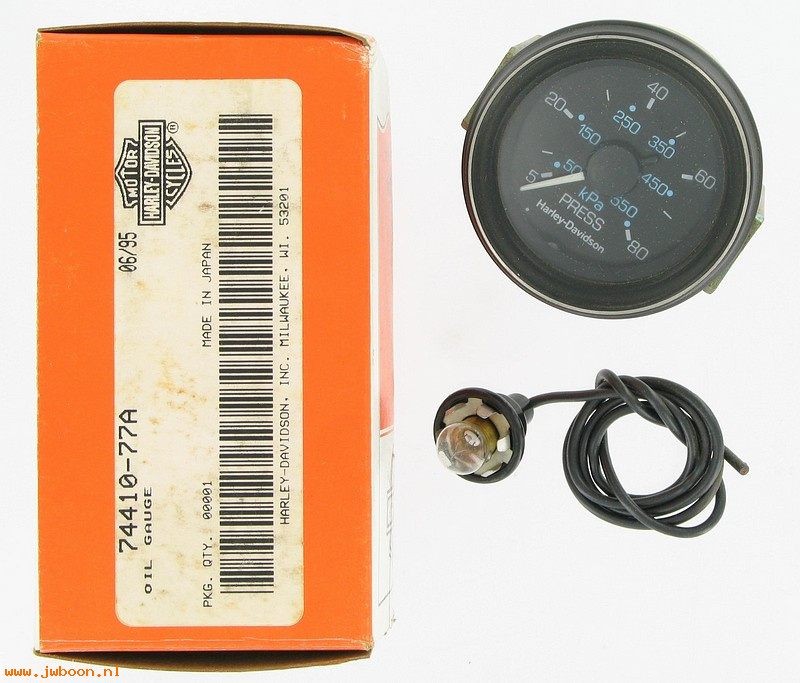   74410-77A (74410-77A): Oil pressure gauge with bulb 68462-64/71099-74 -NOS- XL,XL,FX,FLT