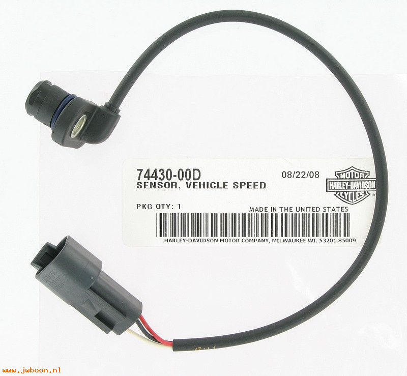   74430-00D (74430-00D): Speed sensor - NOS - FLHR, FLHT, Softail 04-06