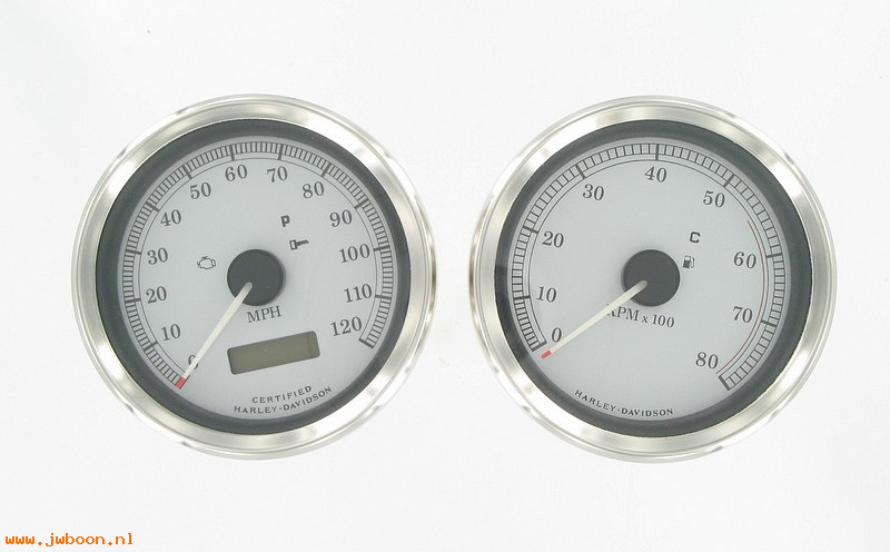   74457-00 (74457-00): Speedometer & tachometer kit - silver-faced - NOS - FLHT, FLTR