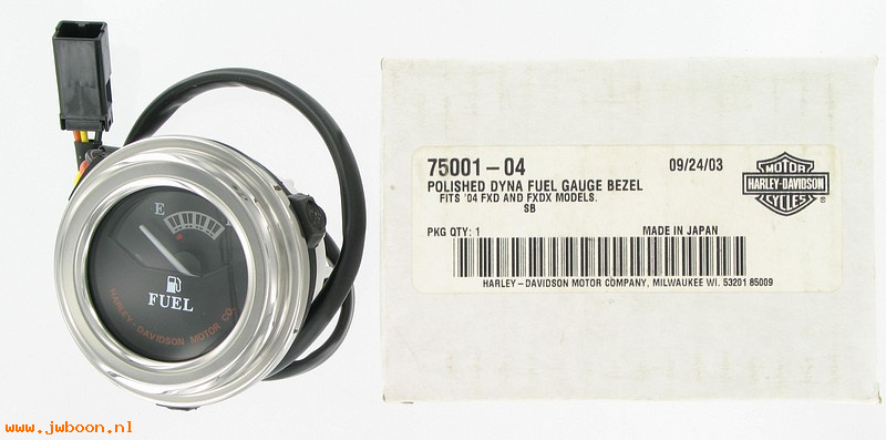   75001-04 (75001-04): Fuel gauge with polished stainless steel bezel - NOS - FXD