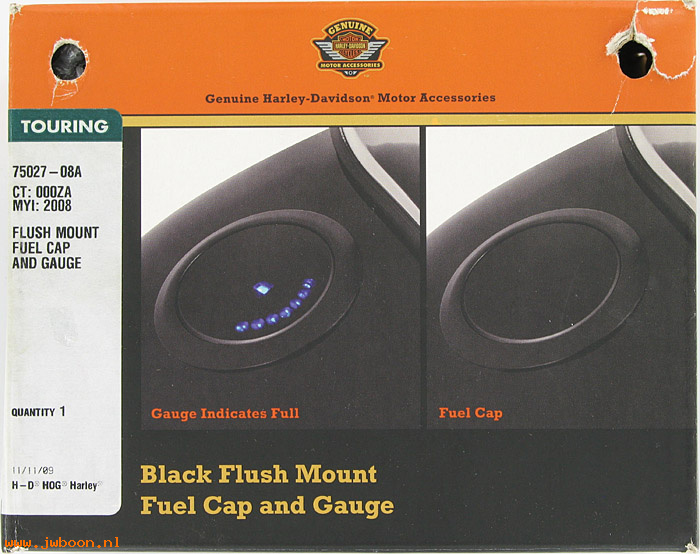   75027-08A (75027-08A): Flush-mount fuel cap and gauge kit - NOS - FLHR 08-