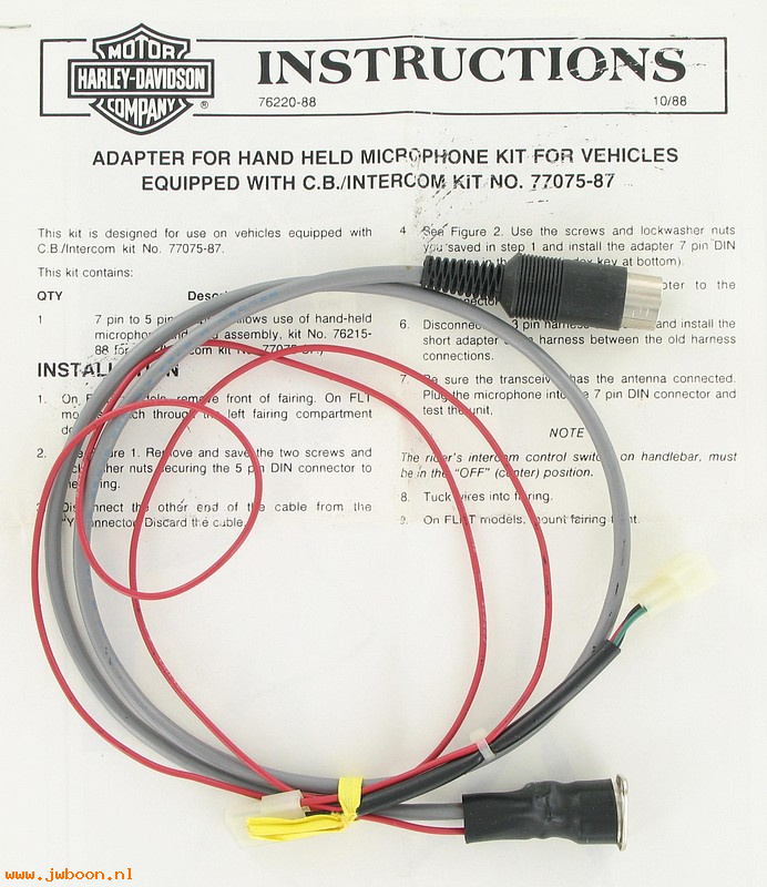   76220-88 (76220-88): 7-Pin to 5-pin adapter / wiring harness - NOS - FLTC, FLHTC