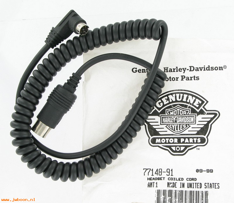   77148-91 (77148-91): Replacement coiled cord for headset - NOS - FLT, FLHT '91-'92