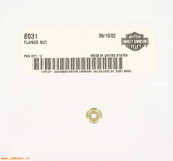       8031 (    8031): Flange nut, 10-32 - NOS - FXD, Dyna 04-05