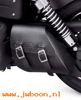   90200570 (90200570): Single-sided swingarm bag - black leather - NOS - FXD 06-
