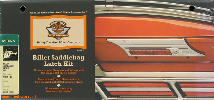   90645-03 (90645-03): Billet saddlebag latch kit - NOS - FLHT, FLTR, FLHR 93-