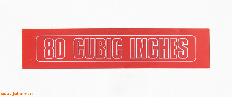   90841-79 (90841-79): Decal,saddlebag cover "80 Cubic Inches" 1 1/4" x 5 1/4" - NOS-FLH