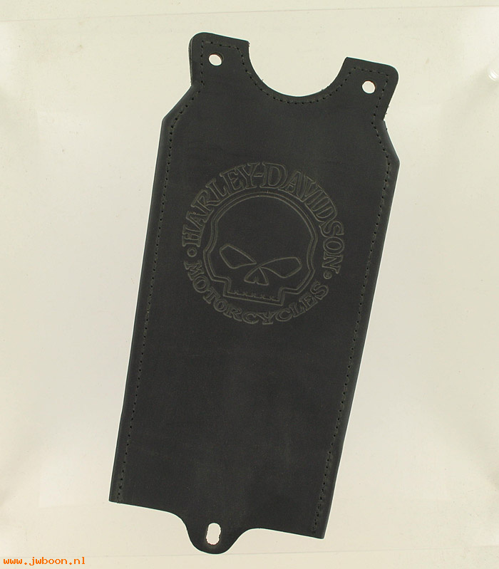   91119-04 (91119-04): Leather tank panel with embossed skull logo - NOS - FXDWG