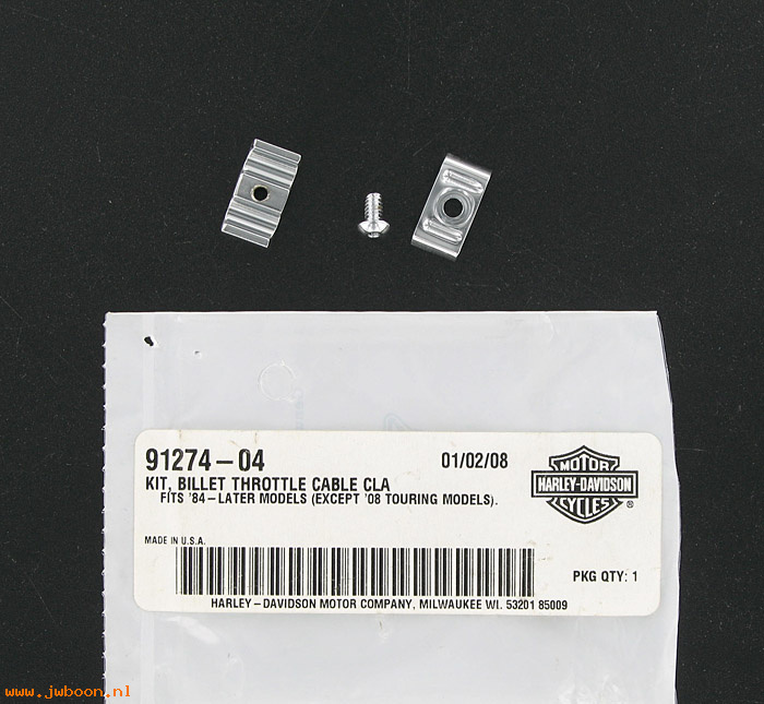   91274-04 (91274-04): Billet throttle cable clip - NOS