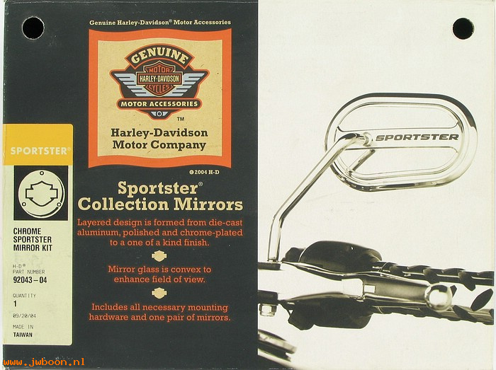   92043-04 (92043-04): Mirrors - Sportster collection - NOS