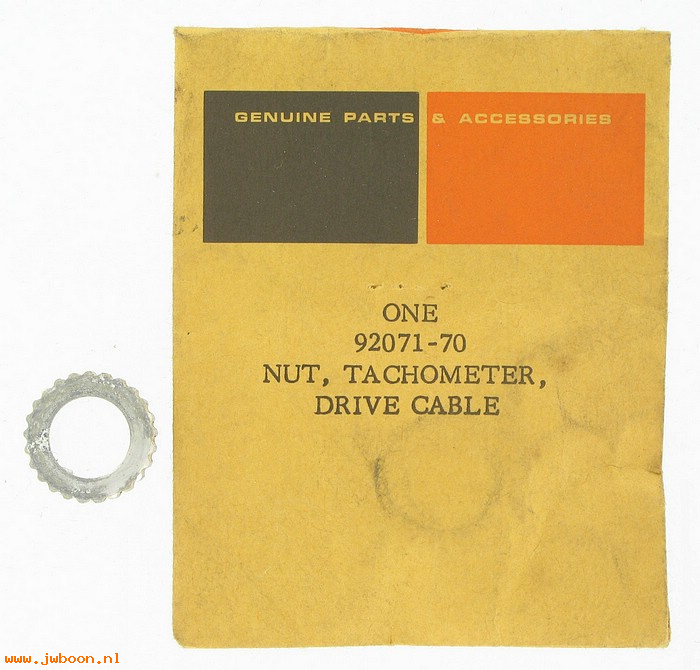   92071-70 (92071-70 / 6677): Nut, speedo cable, head end,large - NOS - XL 70-73. Sprint. Z-90