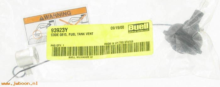   93923Y (93923Y): Recall 0815 - fuel tank vent - NOS - Buell