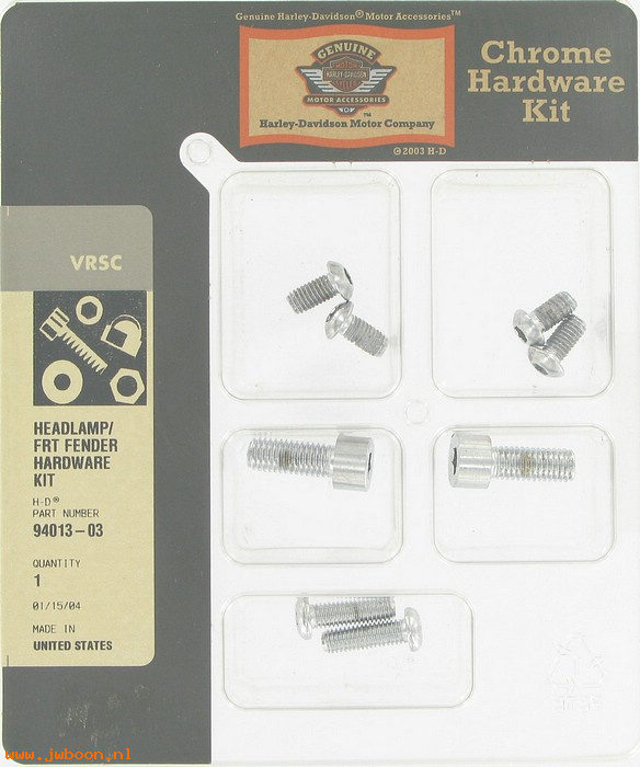   94013-03 (94013-03): Hardware kit - headlamp and front fender - NOS - VRSCA/R/X