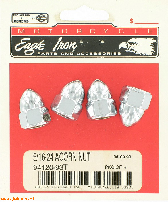   94120-93T (94120-93T): Acorn nut kit, 5/16"-24 - NOS