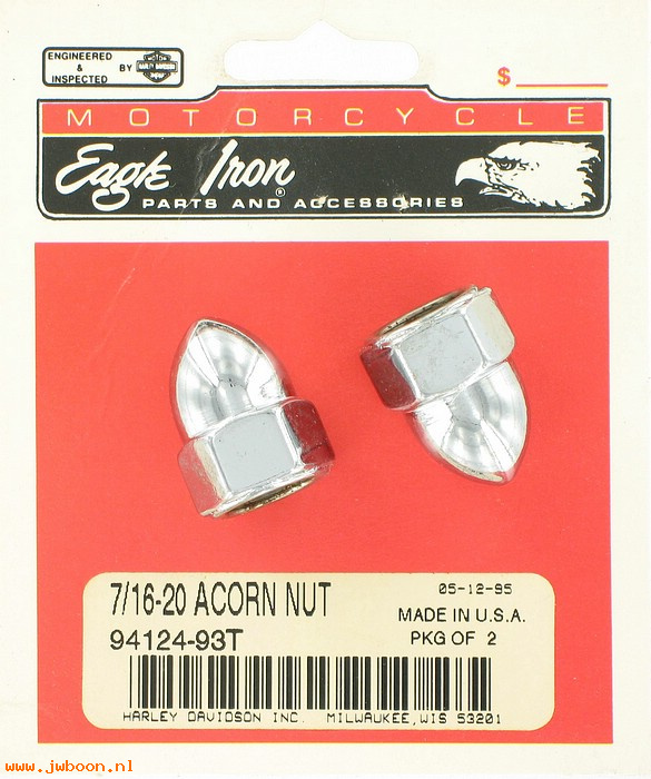   94124-93T (94124-93T): Acorn nut kit,7/16"-20 -NOS-XL,FXD,FXRT,FXST/S,FLHT,FLT,FLST,FLTR