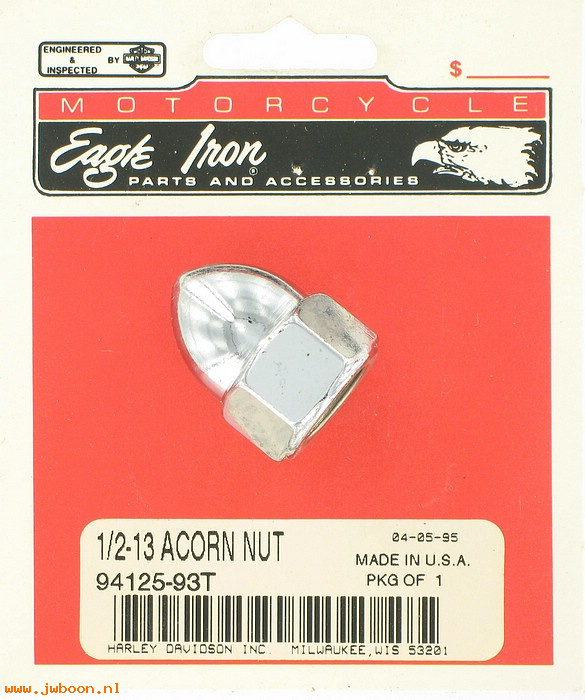   94125-93T (94125-93T): Acorn nut kit, 1/2"-13 -NOS-XL,FXD,FXRT,FXST/S,FLHT,FLT,FLST,FLTR