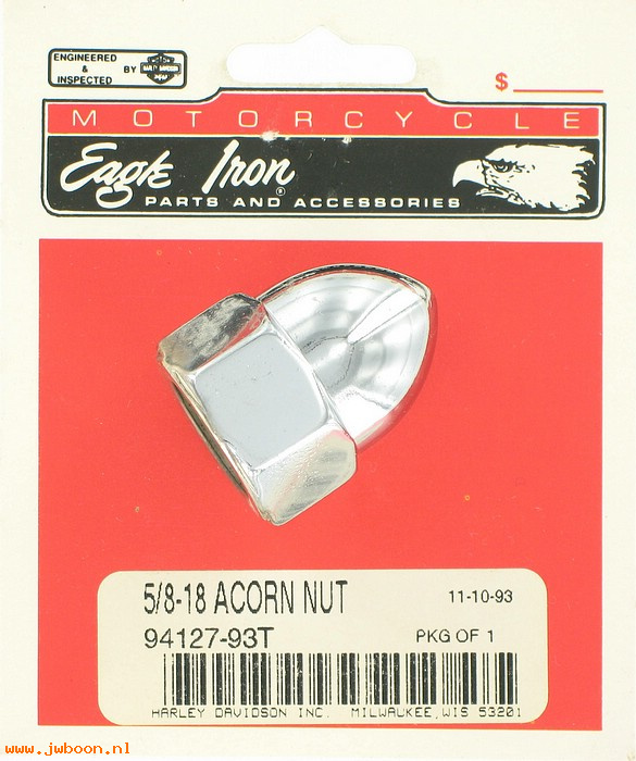   94127-93T (94127-93T): Acorn nut kit, 5/8"-18 -NOS-XL,FXD,FXRT,FXST/S,FLHT,FLT,FLST,FLTR