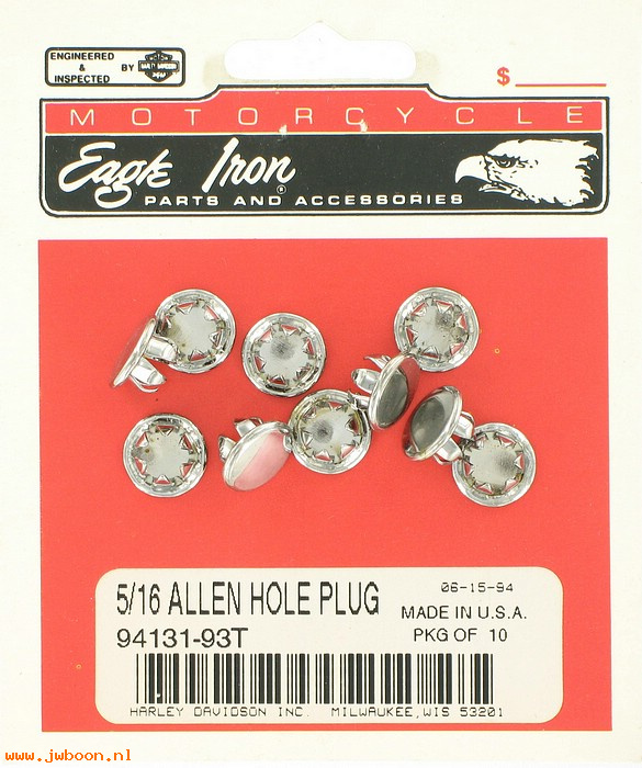   94131-93T (94131-93T): Allen hole plug kit, 5/16" - NOS