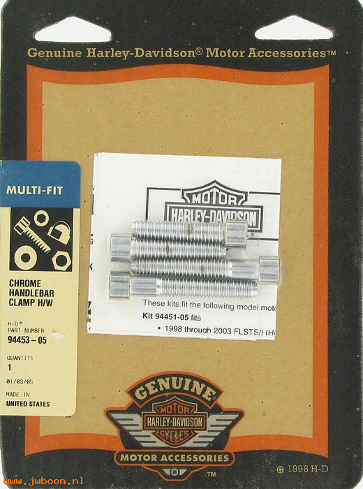   94453-05 (94453-05): Handlebar clamp hardware kit - NOS - XL 95-   FXD