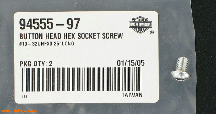   94555-97 (94555-97): Screw, button head 10-32 x 1/4"   timer cover - NOS - EVO 1340cc