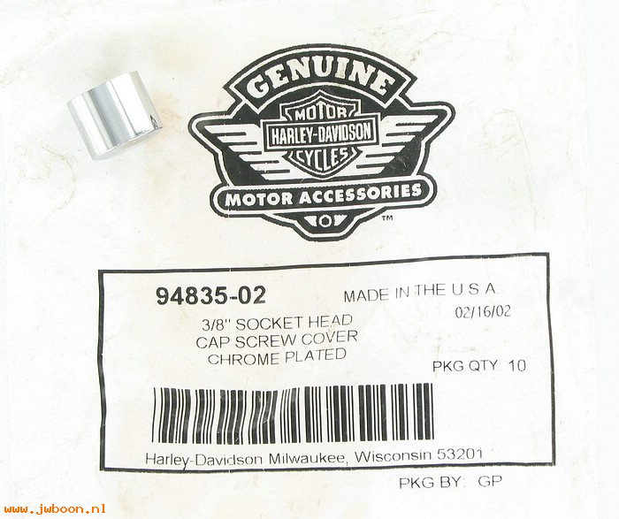   94835-02 (94835-02): Socket head screw cover - fits 3/8" screws - NOS