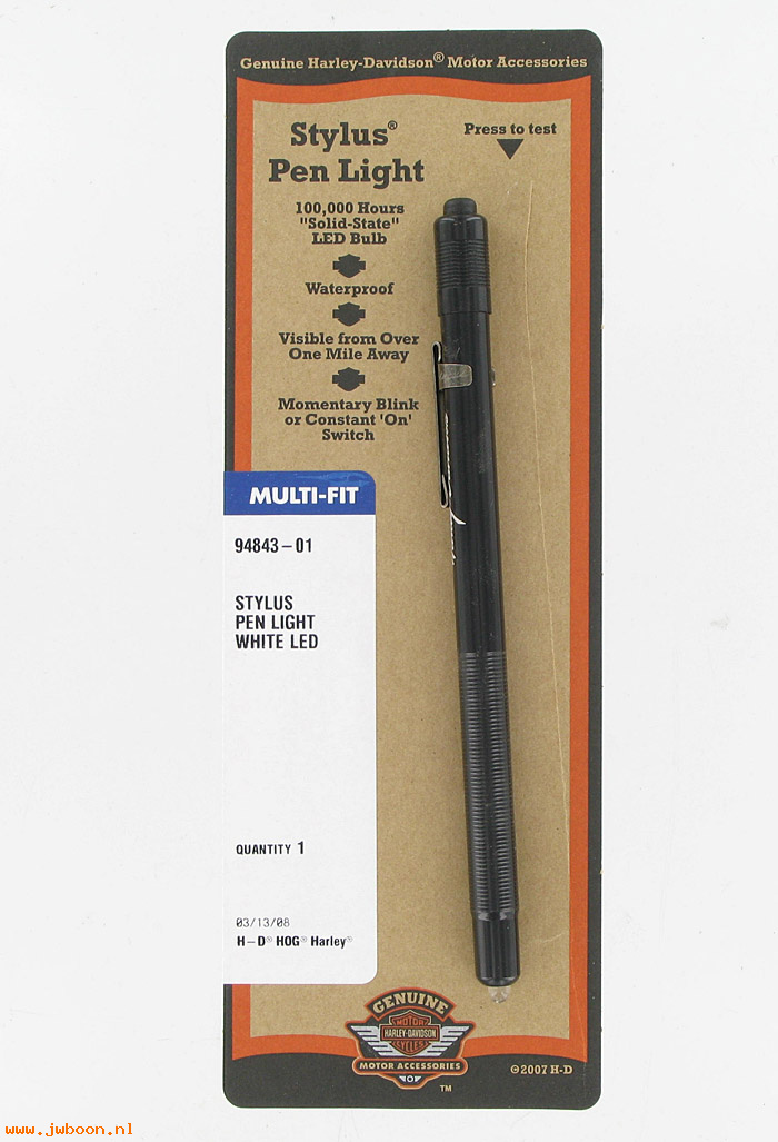   94843-01 (94843-01): H-D stylus pen light - white LED - without batteries