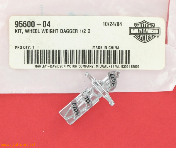   95600-04 (95600-04): Decorative wheel weight - dagger - NOS