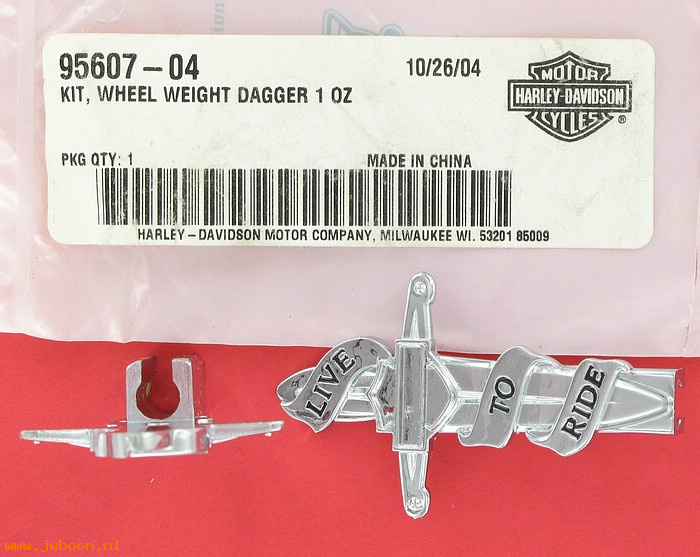   95607-04 (95607-04): Decorative wheel weight - dagger - NOS