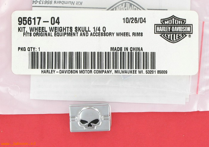   95617-04 (95617-04): Decorative wheel weight - skull - NOS
