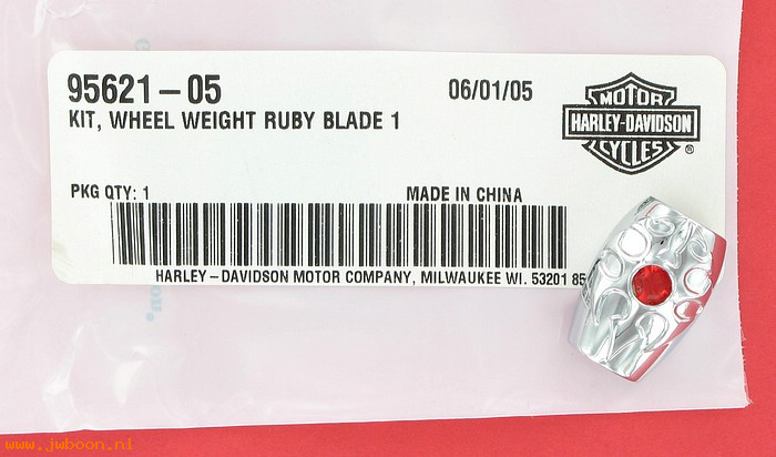   95621-05 (95621-05): Decorative wheel weight - ruby blade - NOS