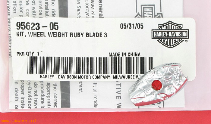   95623-05 (95623-05): Decorative wheel weight - ruby blade - NOS