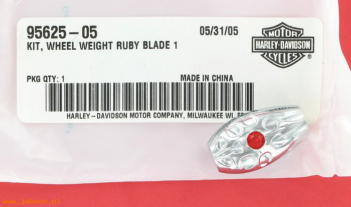   95625-05 (95625-05): Decorative wheel weight - ruby blade - NOS