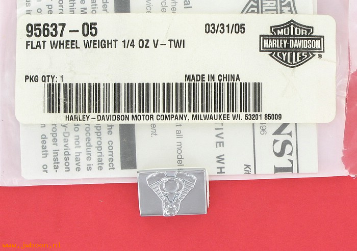   95637-05 (95637-05): Decorative wheel weight - V-Twin - NOS