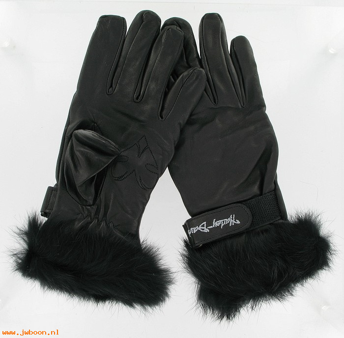   97309-06VW2L (97309-06VW/002L): Women's glamour gloves, rabbit fur trim - x-large