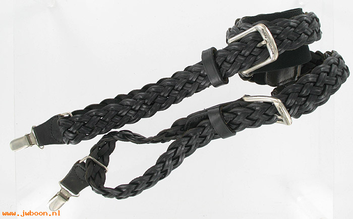   98622-94V (98622-94V): Leather suspenders - braided, black - NOS