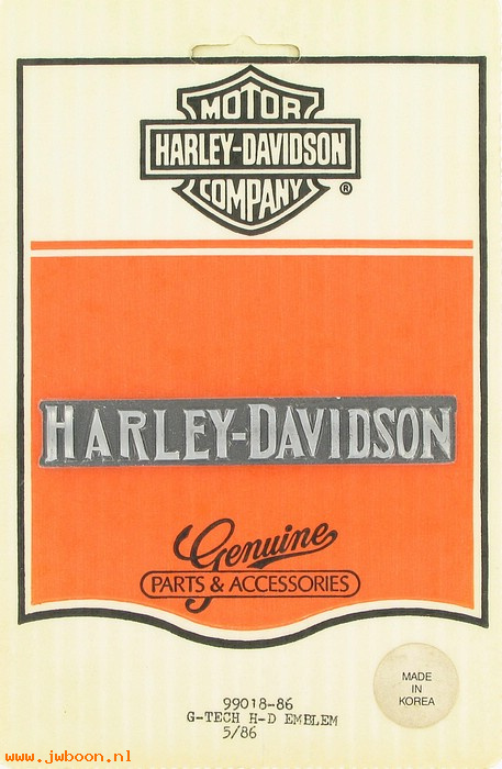   99018-86 (99018-86): G-tech emblem    "Harley-Davidson" - NOS - FLH/T, FXR/T/S, FLT