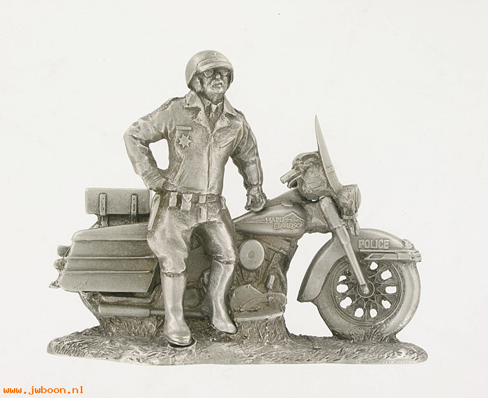   99221-96V (99221-96V): Sculpture - pewter police motorcycle "keeping the peace" - NOS
