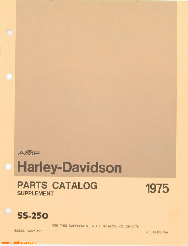   99438-75A (99438-75A): SS 250 parts catalog supplement 1975  may '75 - NOS