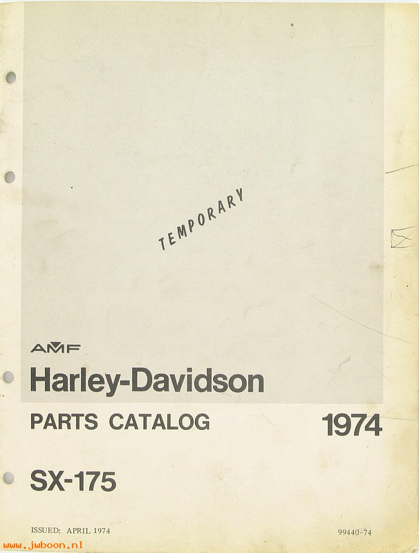   99440-74used (99440-74): SX 175 temporary parts catalog 1974