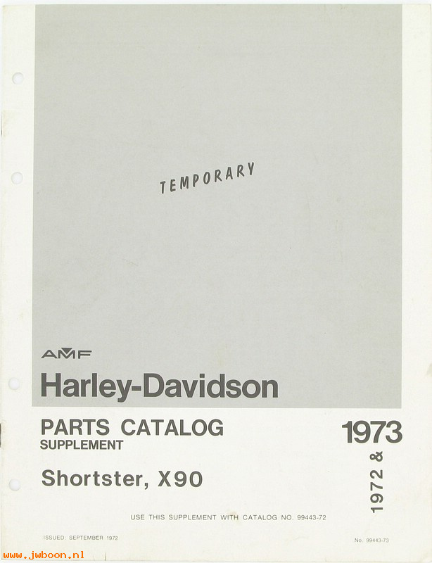  99443-73 (99443-73): Shortster, X-90 parts catalog supplement '72-'73   september 1972