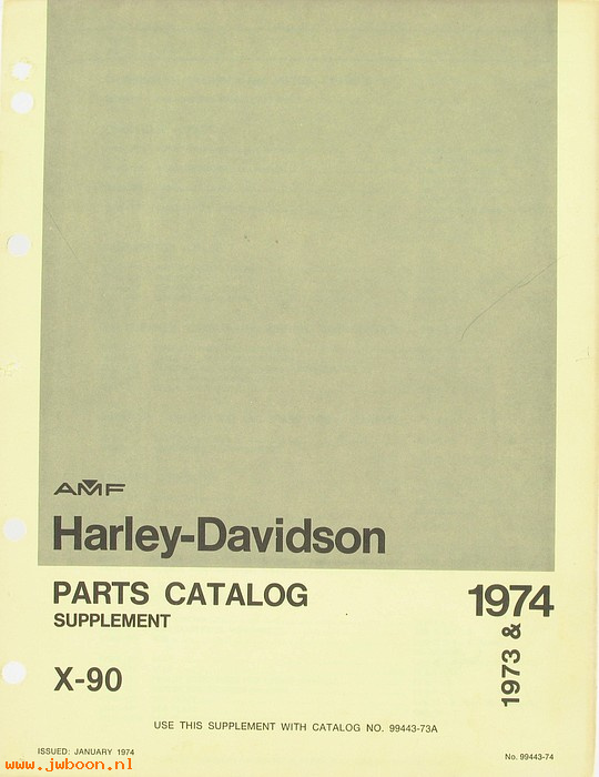   99443-74 (99443-74): Shortster, X-90 parts catalog supplement '73-'74  january '74 - N