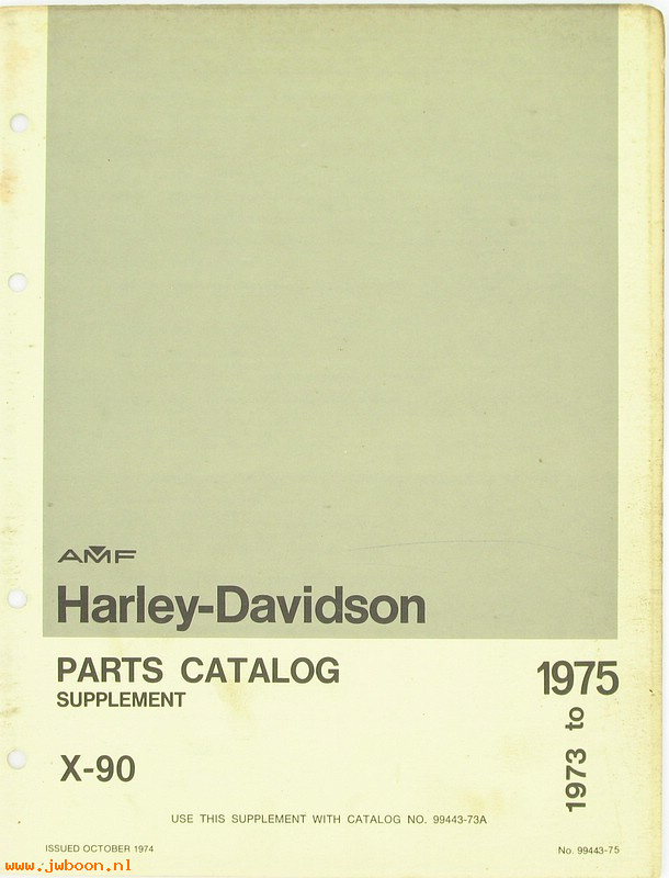   99443-75 (99443-75): Shortster, X-90 parts catalog supplement '73-'75  october '74 - N