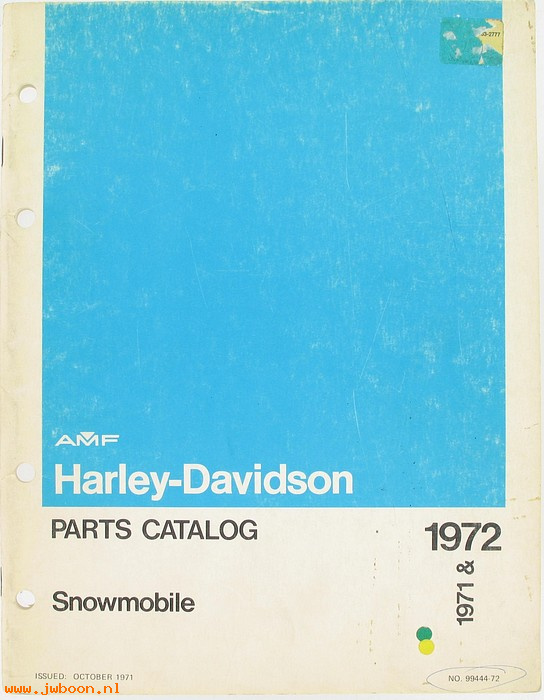   99444-72 (99444-72): Snowmobile parts catalog '71-'72 - NOS
