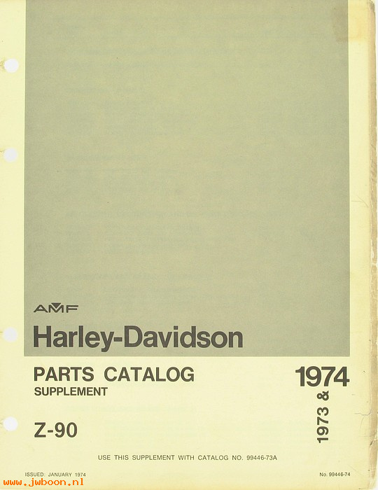   99446-74 (99446-74): Z-90 parts catalog supplement '73-'74   january '74 - NOS