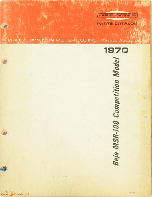   99447-70R (99447-70R): Baja  MSR-100 preliminary parts catalog 1970 - NOS