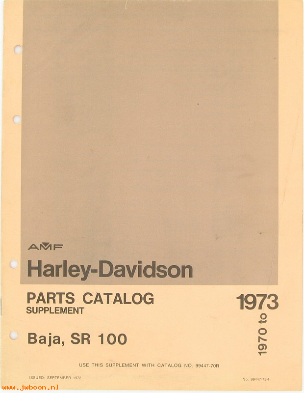   99447-73R (99447-73R): Baja parts catalog supplement '70-'73   september '72 - NOS