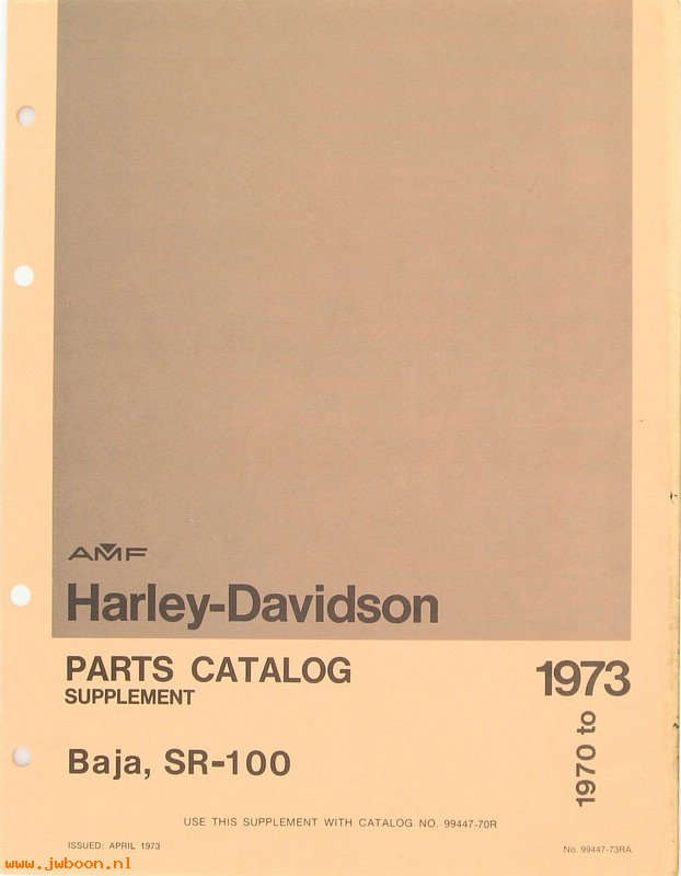   99447-73RA (99447-73RA): Baja parts catalog supplement '70-'73   april '73 - NOS