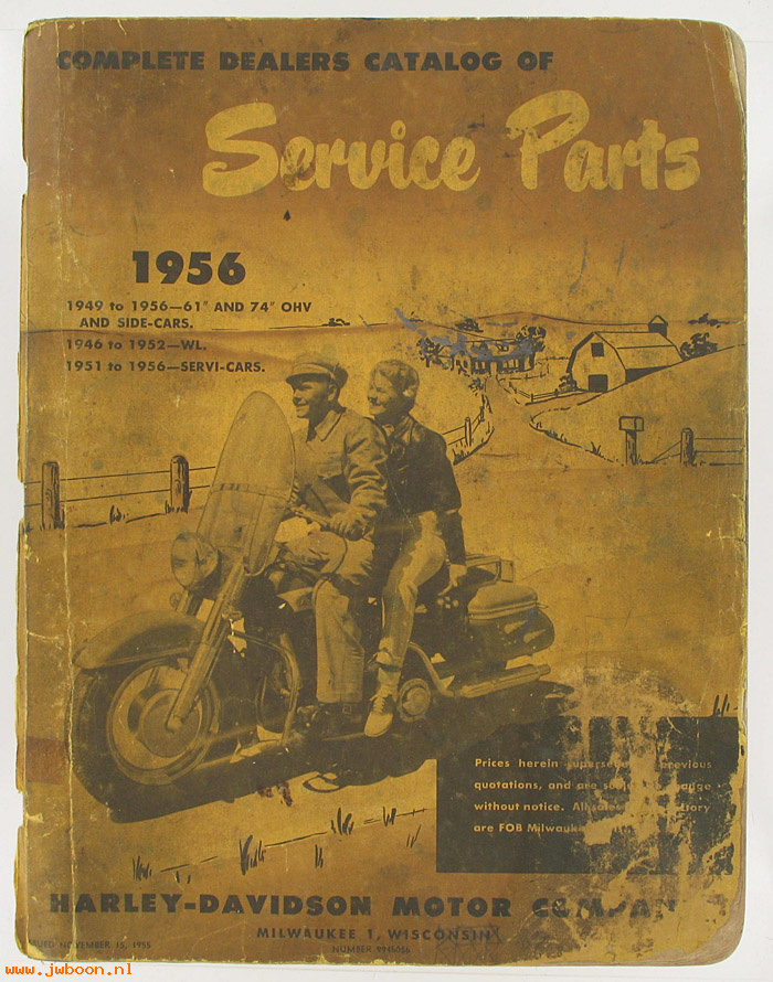   99450-56used (99450-56): Spare parts catalog '49-'56 Panhead, '46-'56 WL, Servi-car