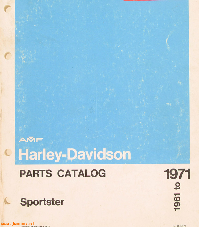   99451-71 (99451-71): Sportster, XL's parts catalog '61-'71 - NOS