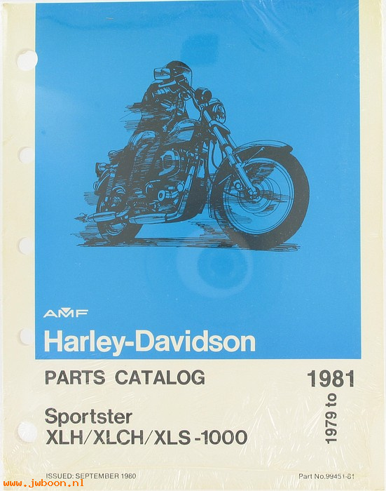   99451-81 (99451-81): Sportster, XLH, XLCH, XLS 1000 parts catalog '79-'81 - NOS